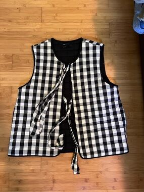 ASOS Black and White Gingham Quilted Vest